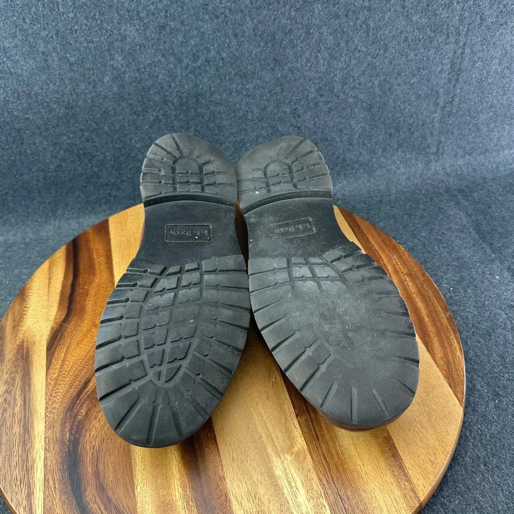 L.L. Bean Allagash Penny Loafers Bison Leather Lug Soles Moc Men Sz 11.5D